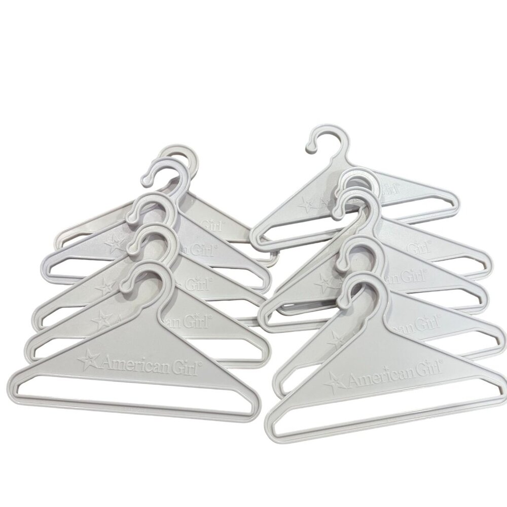 American Girl Doll Clothes Hangers Lot Of 10 Durable Plastic White